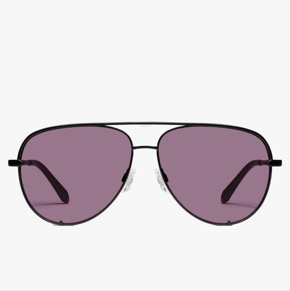 Quay High‎ Key Black frame purple Amethyst Lenses Aviator sunglasses new